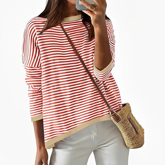 LP | Long-sleeved shirt in striped cotton
