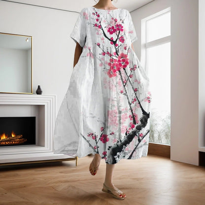 LP | Maxi dress with floral pattern Loose