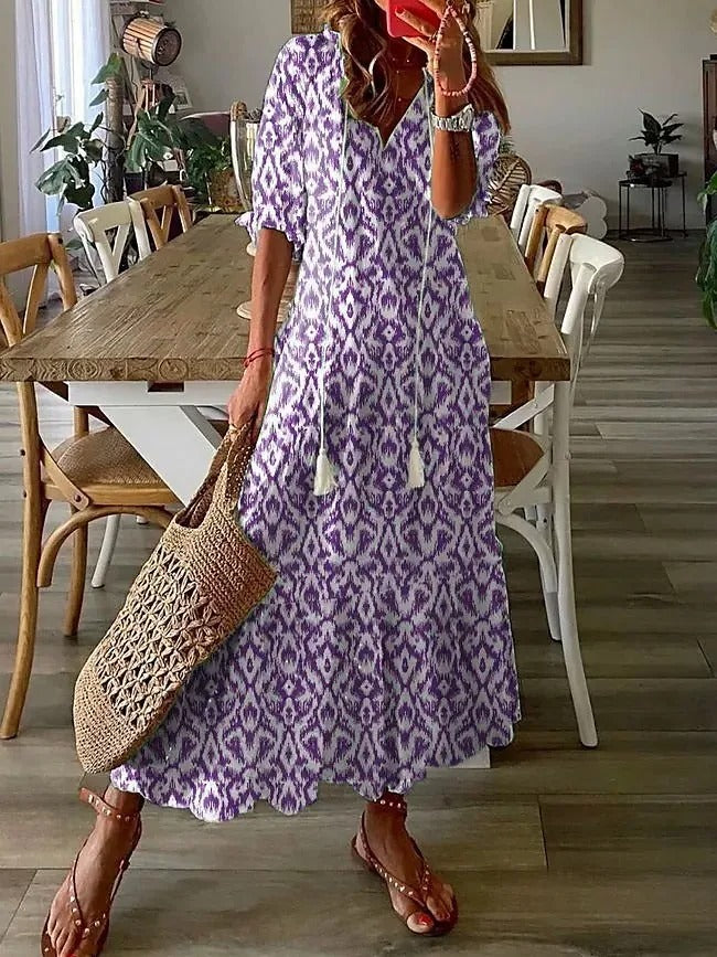 LP | Maxi printed dress with bow