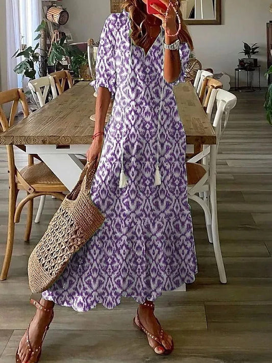 LP | Maxi printed dress with bow