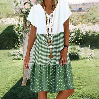 LP | V-neck short-sleeved midi dress