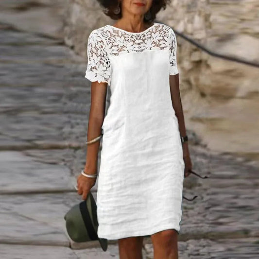 LP | Dress in cotton, lace and linen