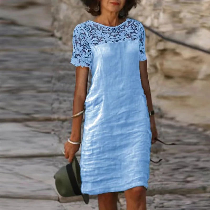 LP | Dress in cotton, lace and linen