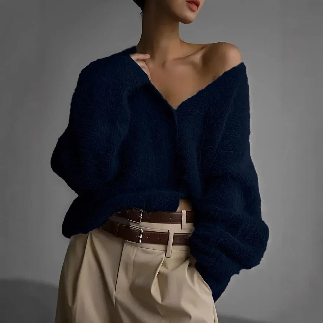 LP | Vaporous off-the-shoulder cardigan