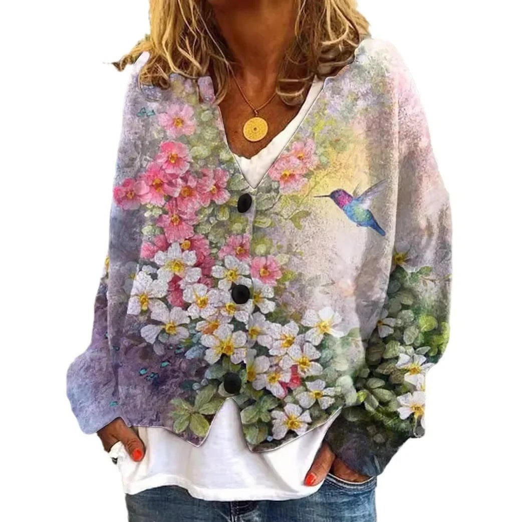 LP | Floral Cardigan with Buttons