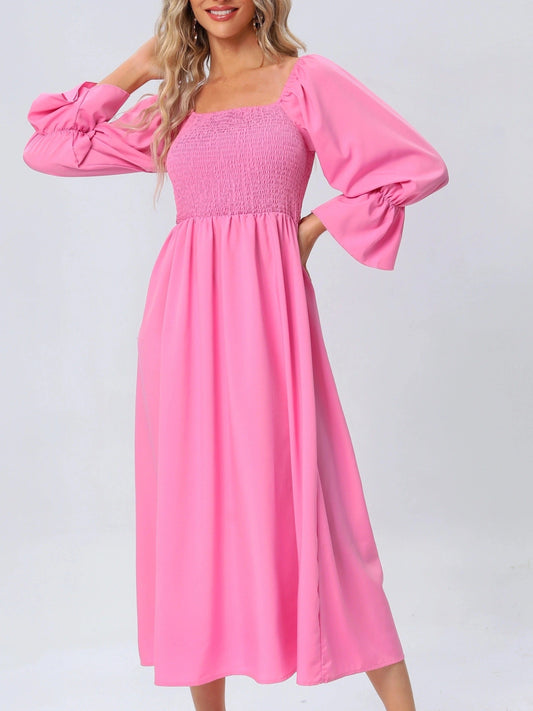 LP | Midi dress with puff sleeves