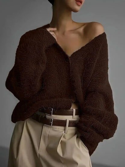 LP | Vaporous off-the-shoulder cardigan