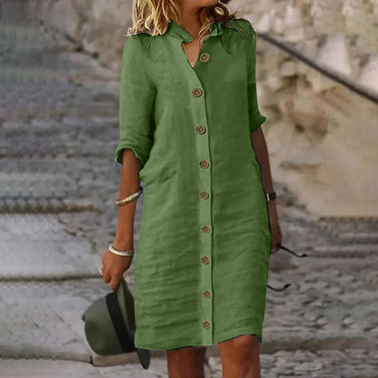 LP | Shirt dress with lapels and buttons