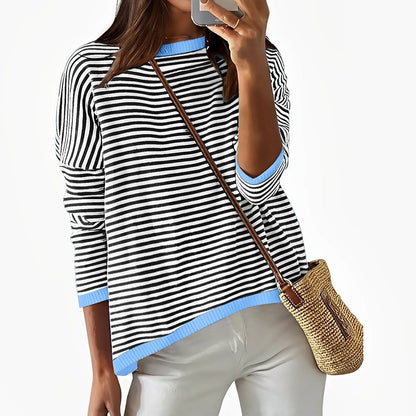 LP | Long-sleeved shirt in striped cotton