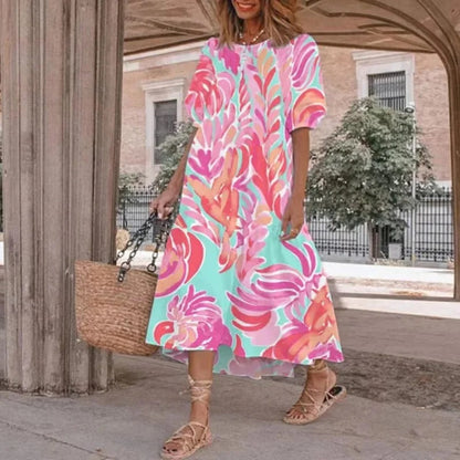 LP | Printed midi dress with A-line