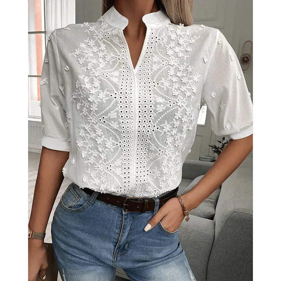 Elena Women's Lace Blouse - Refined and Romantic