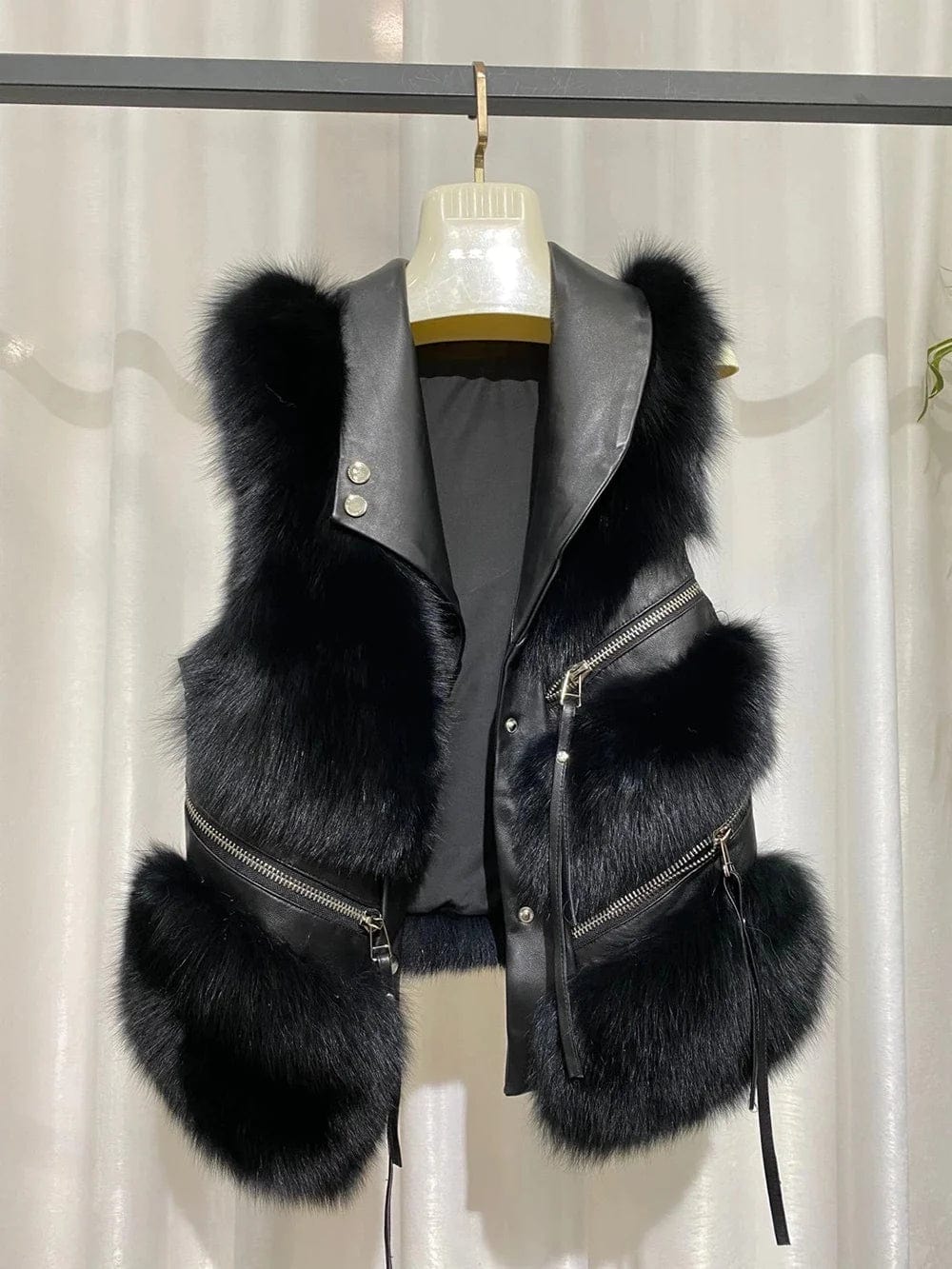 LP | Large genuine fox fur zippered vest