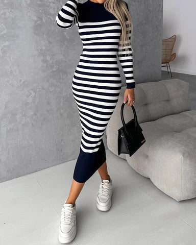 LP | Elegant Striped Long Dress