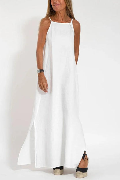 Lightweight long dress with thin straps for a stylish summer look