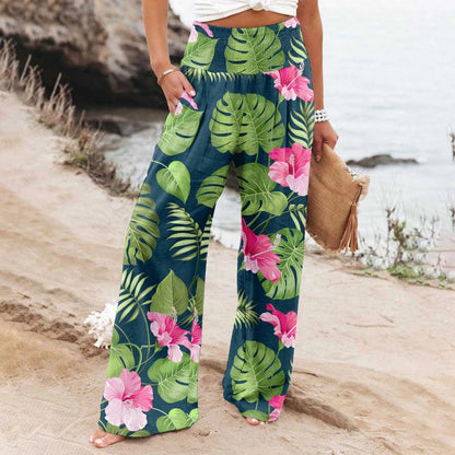 LP | Summer pants with spring floral pattern