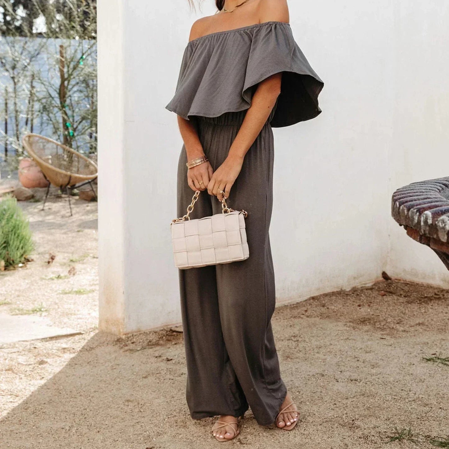 LP | Off-the-shoulder jumpsuit with ruffles