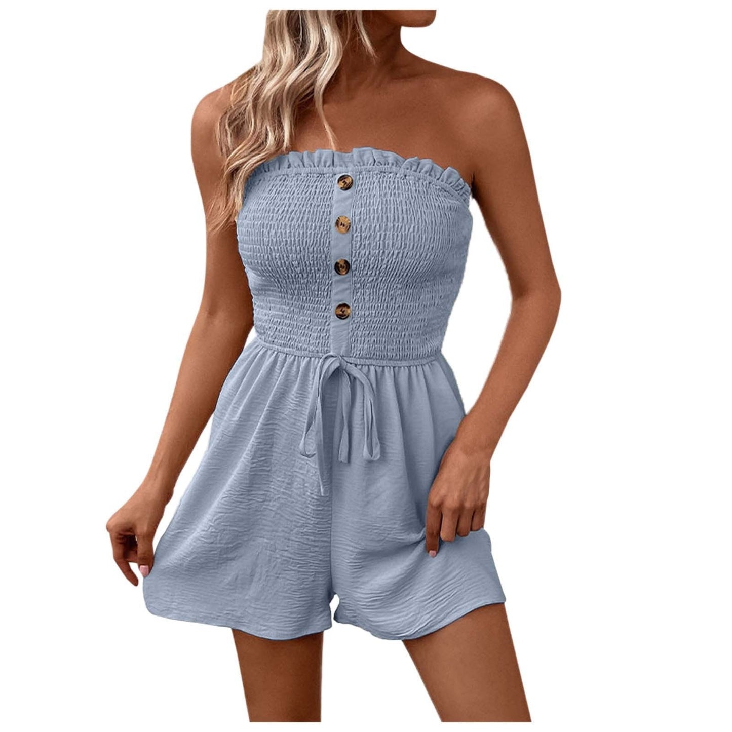 LP | chic pleated strapless jumpsuit