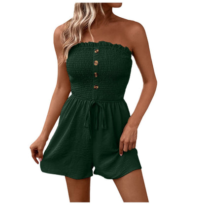 LP | chic pleated strapless jumpsuit