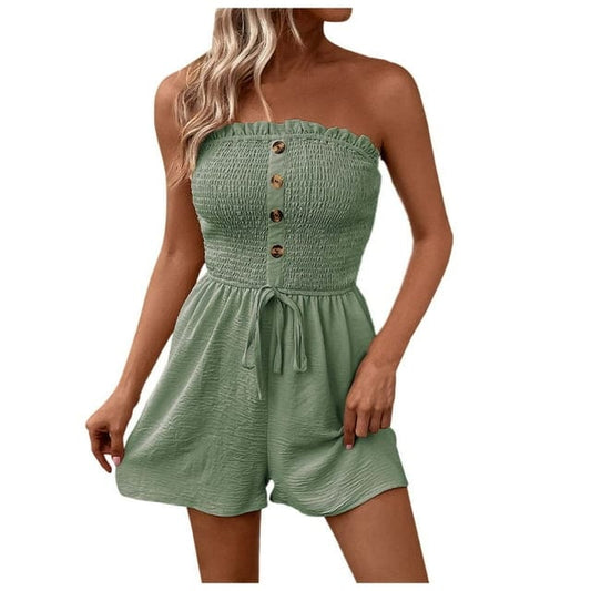 LP | chic pleated strapless jumpsuit