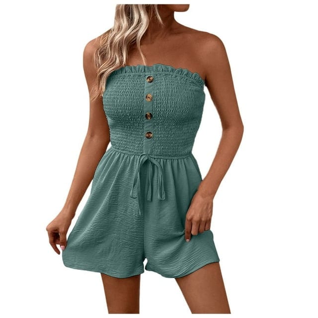 LP | chic pleated strapless jumpsuit