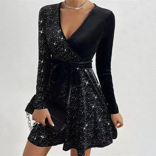 LP | Women's short A-line dress with sequins