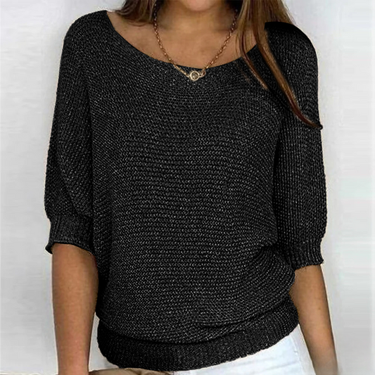 Shiny knit top for women