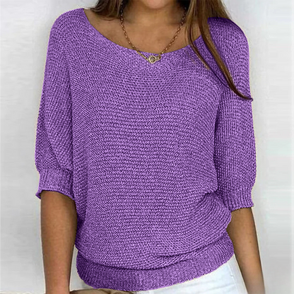 Shiny knit top for women