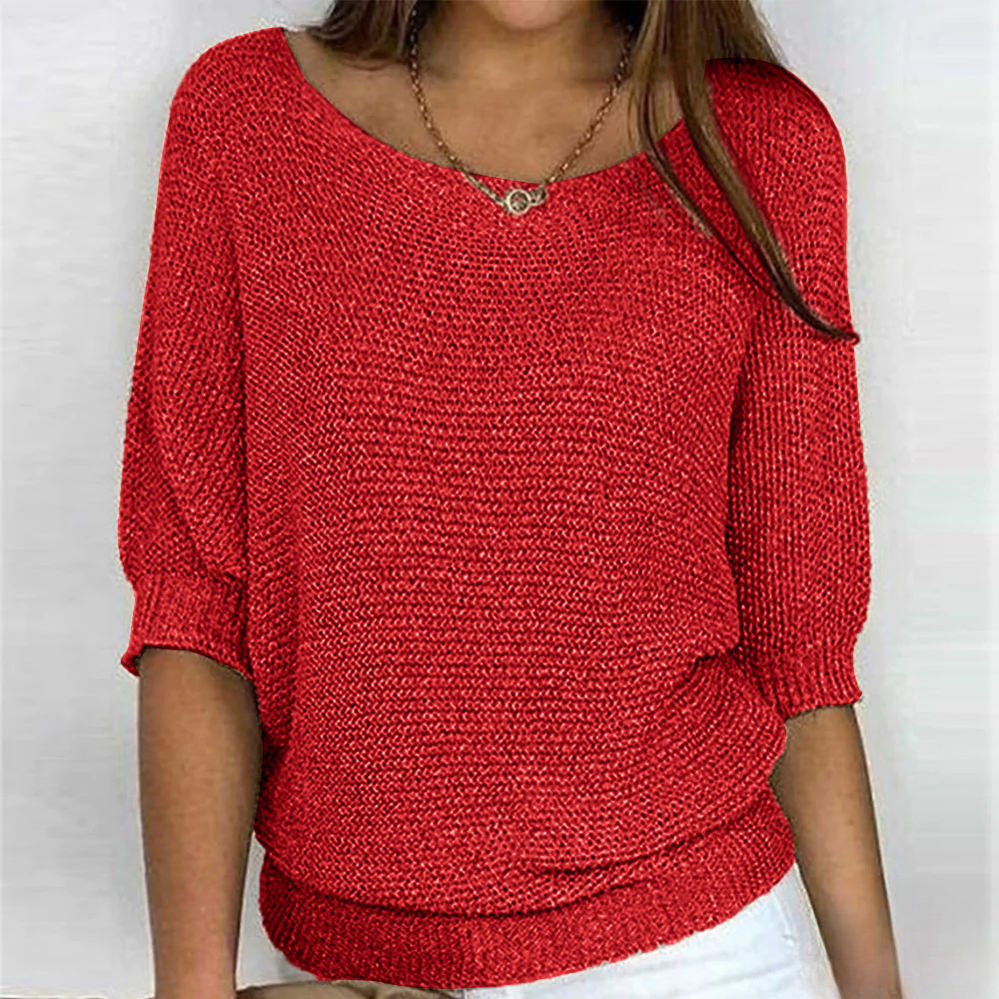 Shiny knit top for women