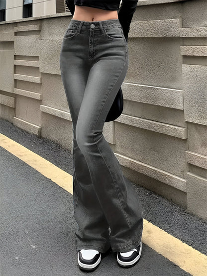 Ludka | High-waisted, flared stretch moustache jeans