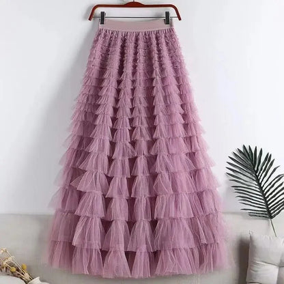 LP | Maxi skirt with ruffles and tulle
