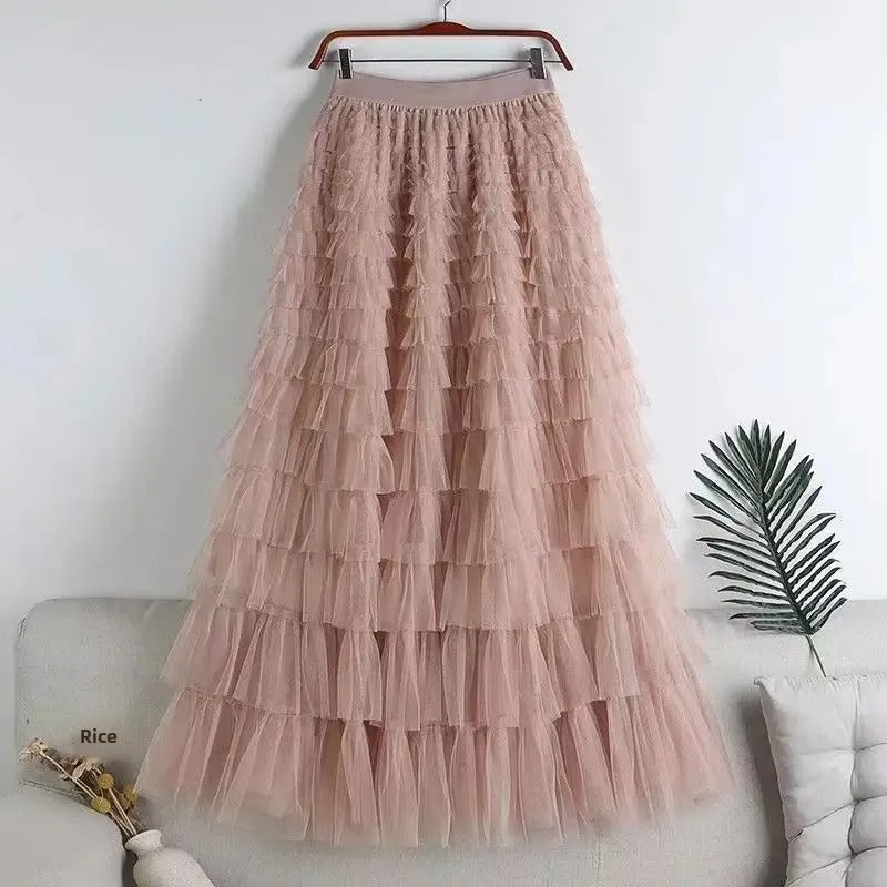 LP | Maxi skirt with ruffles and tulle