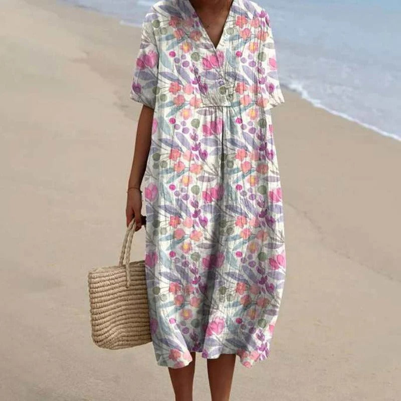 LP | midi dress with v-neck