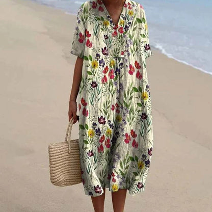 LP | midi dress with v-neck