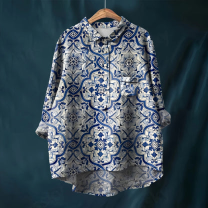 LP | Long-sleeved shirt with reversible collar and pockets