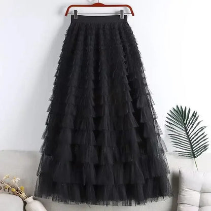 LP | Maxi skirt with ruffles and tulle