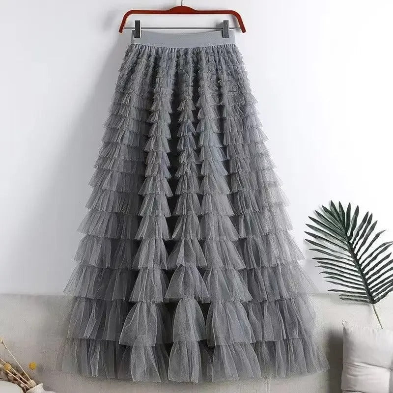 LP | Maxi skirt with ruffles and tulle