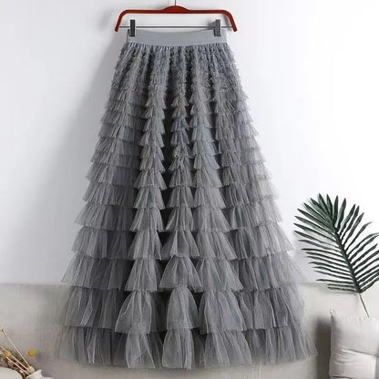 LP | Maxi skirt with ruffles and tulle