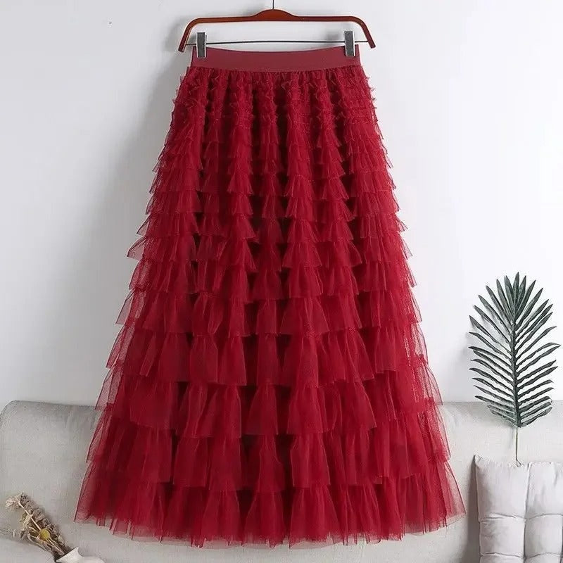 LP | Maxi skirt with ruffles and tulle