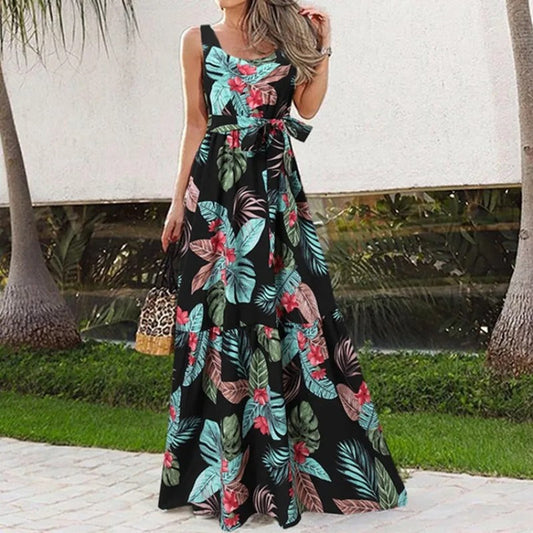 Mc | wide dress with floral print