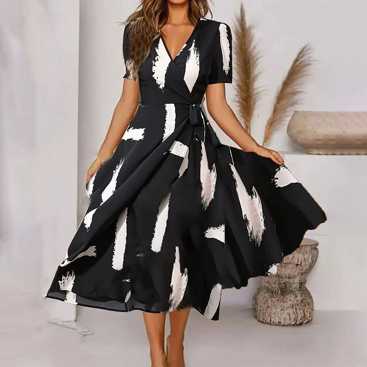 Mc | Women's maxi dress with vintage print