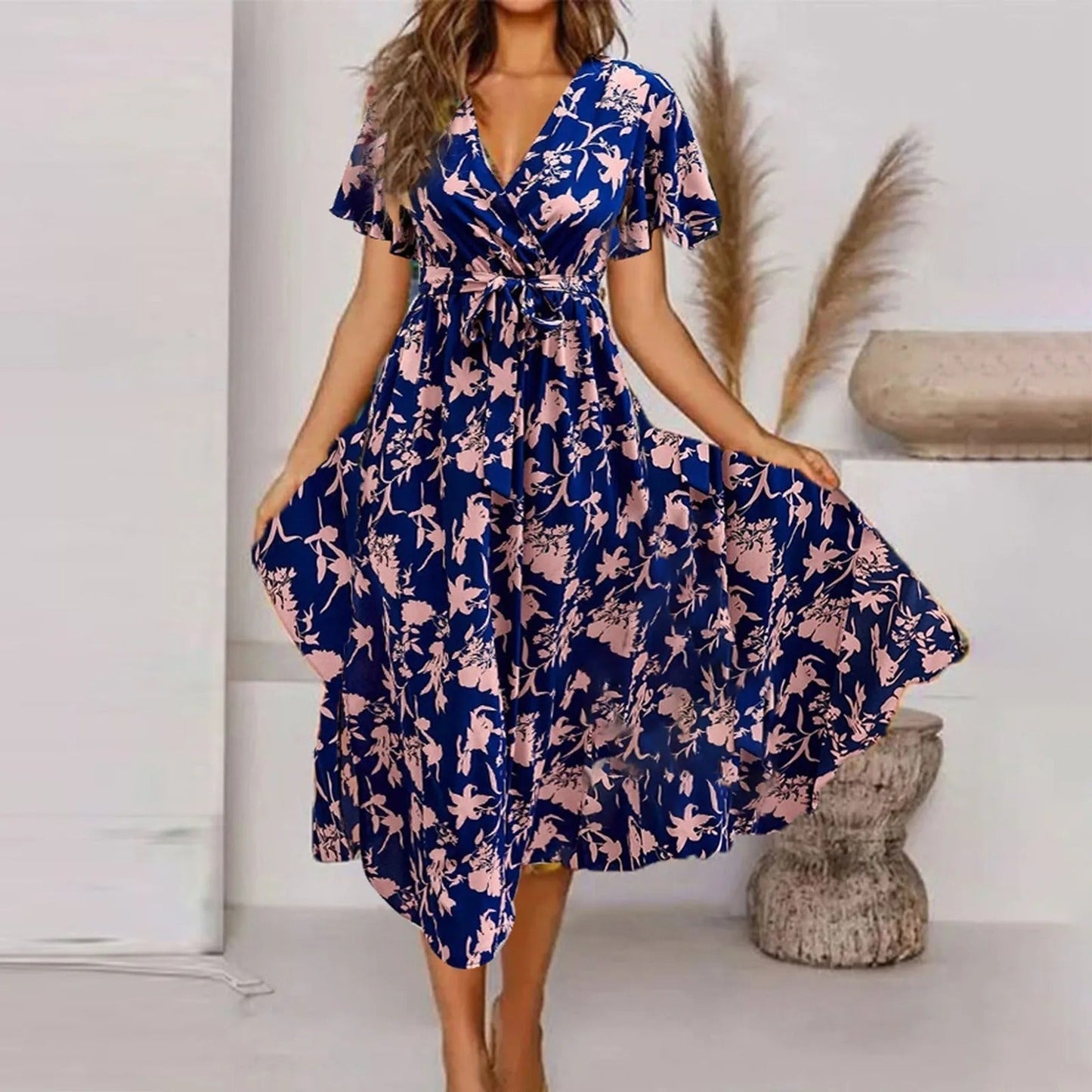 Mc | Women's maxi dress with vintage print