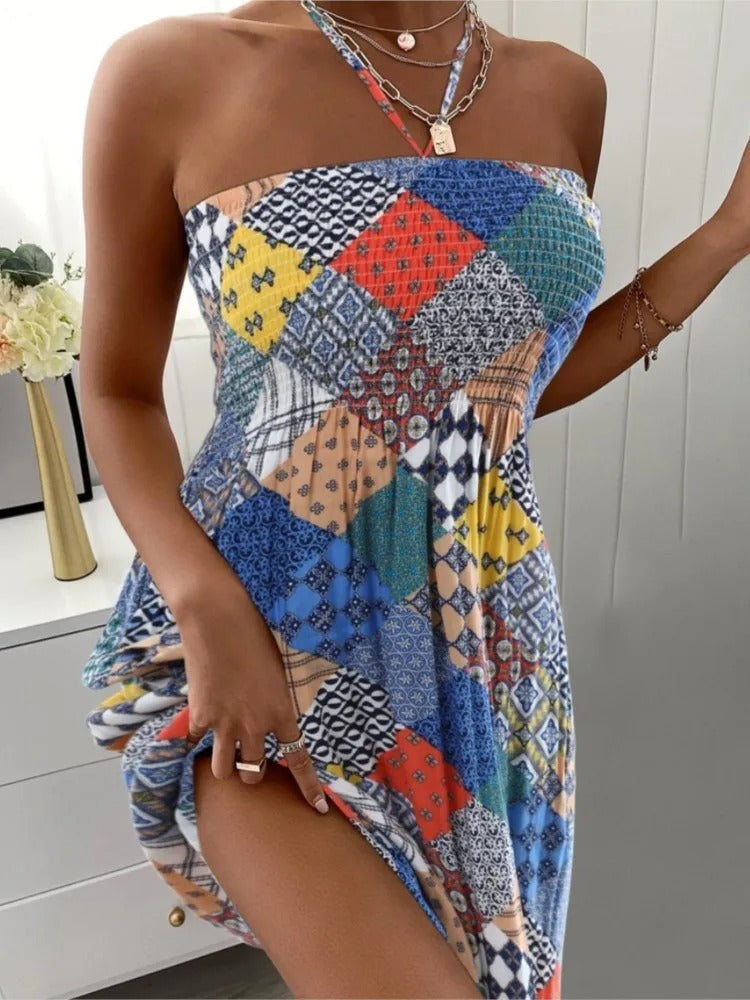 LP | sleeveless mini dresses with high neck