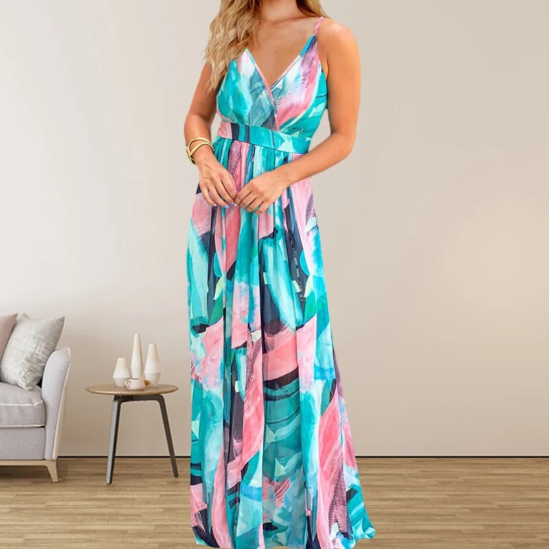 Mc | Long dress with multicolor print