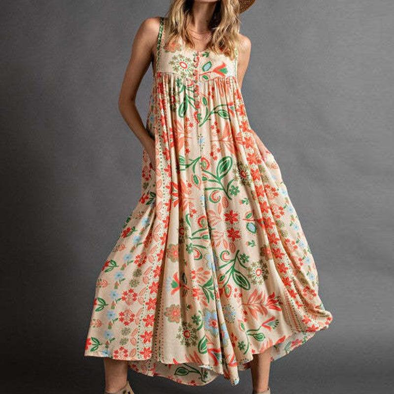 LP | Sleeveless jumpsuit with vintage print