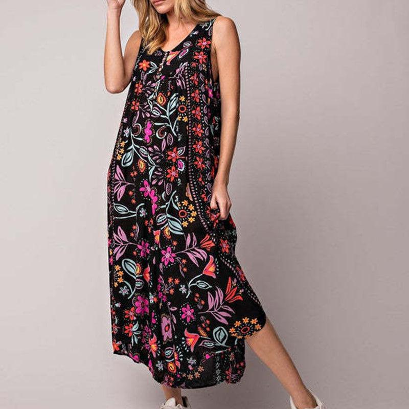 LP | Sleeveless jumpsuit with vintage print