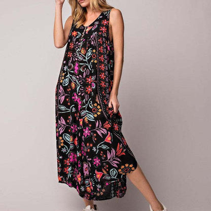 LP | Sleeveless jumpsuit with vintage print