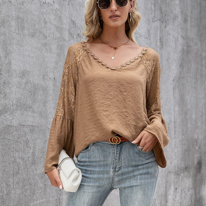 Celeste long-sleeved lace blouse