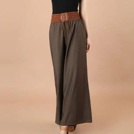LP | Clothing with lacing, high waist, wide legs, vintage pants
