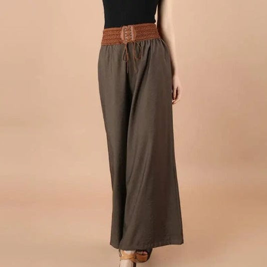 LP | Clothing with lacing, high waist, wide legs, vintage pants