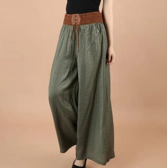 LP | Clothing with lacing, high waist, wide legs, vintage pants